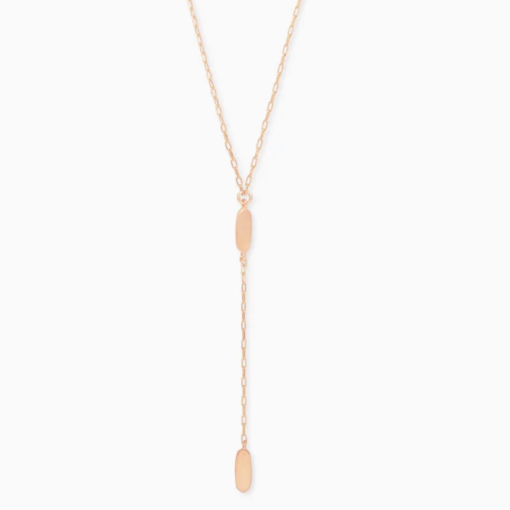NWT Kendra Scott Fern Y Necklace in Rose Gold